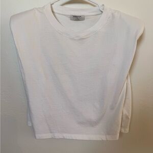 Babaton White Shoulder Pad Top